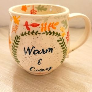 Warm & Cozy Ceramic Glazed Leaf Design Coffee Mug